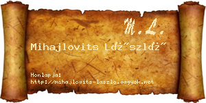 Mihajlovits László névjegykártya
