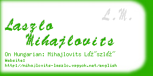 laszlo mihajlovits business card